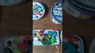 Painting Hack - Enamel Palettes for cheap (SPOILER: gray matte enamel spray paint)