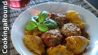 Lumaconi  Pasta With Meatballs  Recipe.