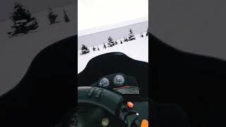 Beautiful Woman Snowmobiling