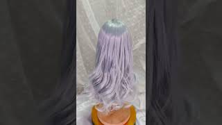 ready bjd 1/4 doll wig handmade light grey curly