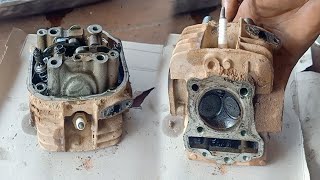 Sharing details of the Honda wave s110cc motorcycle cow head restoration process. Anyone can do it.