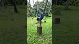 Handstand balance with back bending yoga asana #short #mrcreativeyogi #yoga #video