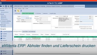 eNVenta ERP ✅ Abholer finden und Lieferschein drucken