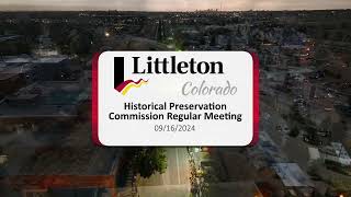 Historical Preservation Commission - Regular Meeting & Study Session - 09/16/2024