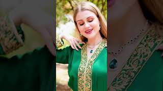 Wedding Caftan Stunning Embroidered ball gown in Green with threadwork by Maxim Creation