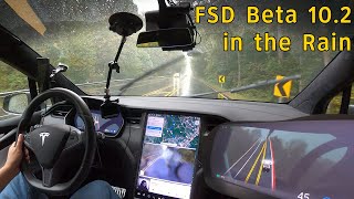 Tesla FSD Beta 10.2 in the Rain