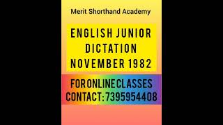 Shorthand English Junior Dictation November 1982/#shorthand #shorthanddictation