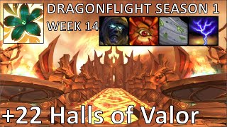 +22 Halls of Valor (Tyrannical) | Preservation Evoker PoV M+ | Dragonflight Mythic Plus