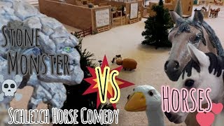 SCHLEICH HORSES Vs STONE MONSTER || Schleich Comedy 2020 || Schleich Horse Movie