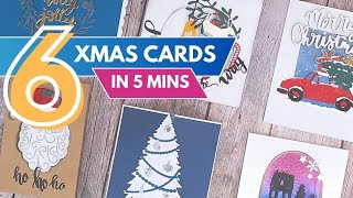 How To Make 6 Christmas Cards in 5 Minutes | Quick Cardmaking Tips from Lou Collins | CraftStash