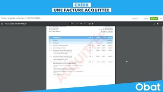 📈Comment créer une facture acquittée avec Obat