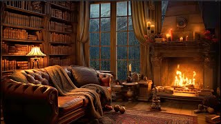 Nighttime Retreat - Cozy Room on Mountains with Heavy Rain Sounds & Thunderstorm Ambience