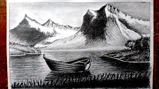 Creating Boat in Lake Pencil Sketch Techniques & Tips | How to Draw Landscape With Pencil