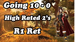 Going 10-0 in high rated 2's | Rank 1 Retribution Paladin PvP | WoW DF S3 (10.2)