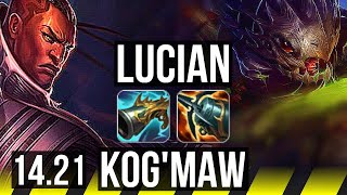 LUCIAN & Leona vs KOG'MAW & Pantheon (ADC) | 4/1/3 | KR Master | 14.21