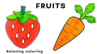 "Colorful Delights: Fruit Coloring Adventures for Art and Relaxation"