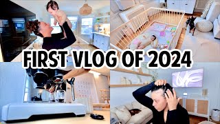 NEW MOM VLOG | MODERN PLAYPEN AREA, POSTPARTUM HAIR LOSS,  VIRAL TIKTOK BRUSH REVIEW & HOME UPDATES