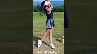 Beautiful Korean lady golfer's swing. KLPGA Dong Whi Pro #beautiful #golf #shorts