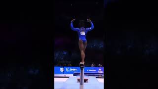 Simone Biles of The United States and Rebeca Andrade of Brasil competed at the olympics