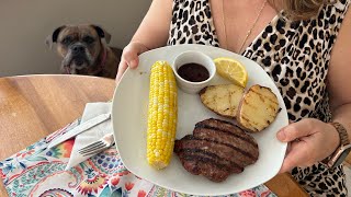 Bison Steak Burger grilled recipe