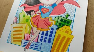 The Supergirl of Earth-387 - "SuperSHE!" - Portrait Caricature 9