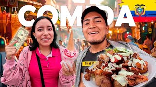 Así es la COMIDA CALLEJERA en ECUADOR | ¡Precios Increíbles! 🇪🇨