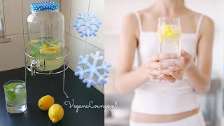 Как приготовить вкусный лед ❄ холодный лимонад 🍹с лимоном,🍋 мятой 🌿 и кленовым сиропом.Очень вкусно.