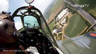 Spitfire in cockpit dramatic "Tailchase" footage