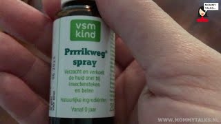 Review door Mommytalks VSM Kind Prrrikweg spray tegen muggenbulten