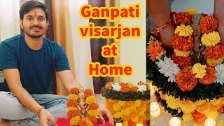 Ganpati Visarjan at Home Decoration #ganpatibappamorya