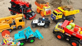 Heroic Crane Truck Rescues Construction Vehicle in Dramatic Accident Scene | Funny Truck Toys