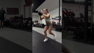 Reverse lunge/ ball press