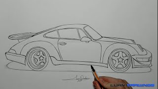 🔴 Como desenhar um Porsche 911 996 (Passo a passo narrado)