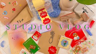 studio vlog 🌷 cute flower stamps + new eco friendly packaging 📦 ✨toechi✨