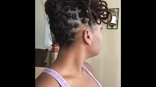 Loc Updo style (medium length locs) + loc petals + retwist