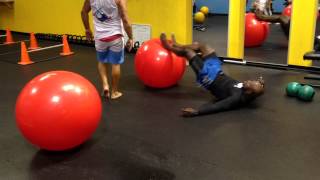 Fitnex Physioball: Hip Extension and Leg Curl (Knees out)