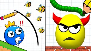 Draw to Smash vs Rainbow Monster: Draw to Save - All Levels Gameplay Android, iOS