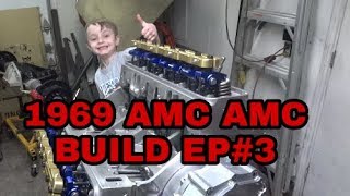 1968 AMC AMX BUILD EP#3 Installing Indy SR Heads on 469 Aluminum Indy Block & Gas Tank