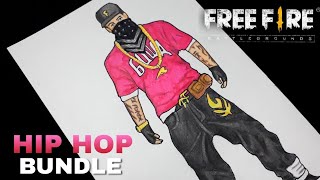 ff art | hip hop bundle drawing | free fire drawing @Aryanvermastudios