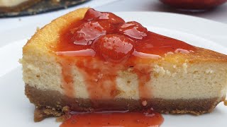 How to make Cheese cake || cheese cake with strawberry sauce || oven baked cheese cake