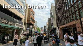 Walking tour of Insadong, a traditional street in Seoul | Open Songhyeon Green Square | 4K Walk