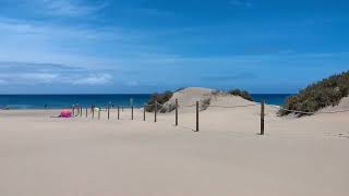 Sand dunes of playa del Ingles Gran Canaria June 2024