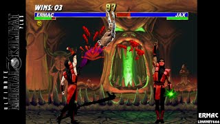 UMK3 Plus Beta II Arcade - Ermac destroying the CPU's AI with advanced combos.