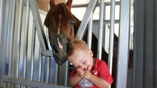 Tender Moment between a Little Friend and a Horse ❤️