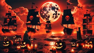 Ghostly Pirate Ship Halloween Ambience 🎃Dark Ocean Vibes & Spooky Halloween Music for Chilling Night