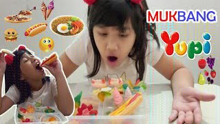 MUKBANG YUPI ((PIZZA, BURGER, HOTDOG, INDOMIE, BUAH ) | UNBOXING PERMEN YUPI | MUKBANG ANAK