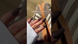 Brown nails & adidas spezials #trending #nails #nailinspo #nailtrends #nailswatch