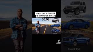 GUESS FAST & FURIOUS 10 CHARACTER BY CAR | CAR LOGO QUIZ #shorts #cars