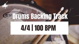 Simple Drum Beat | 4/4 | 100 BPM | Drums Backing Track for practise