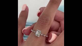 2 CT Emerald Cut D E F - VVS Moissanite Diamond Engagement / Wedding Ring